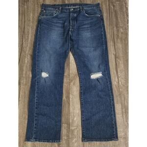 Levis Jeans Mens 38x32 Blue 501 Straight Button Fly Western American Denim